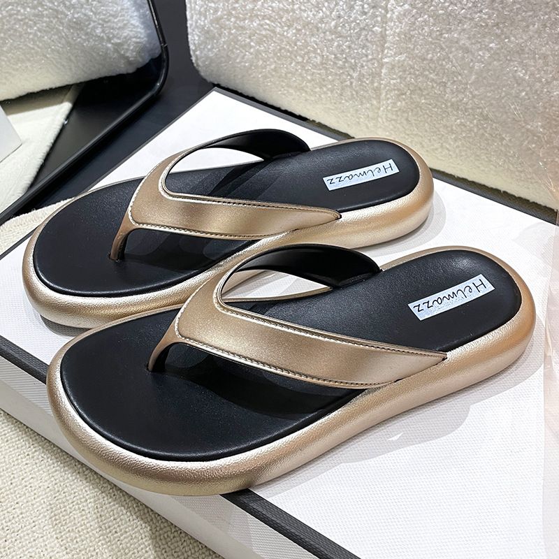 Silver Flip-Flops Wome, Tredy Summer Outdoor Fashio Soft Sole Toe-Post Beach Sadals, No-Slip Cool Slippers For_vogvips.com