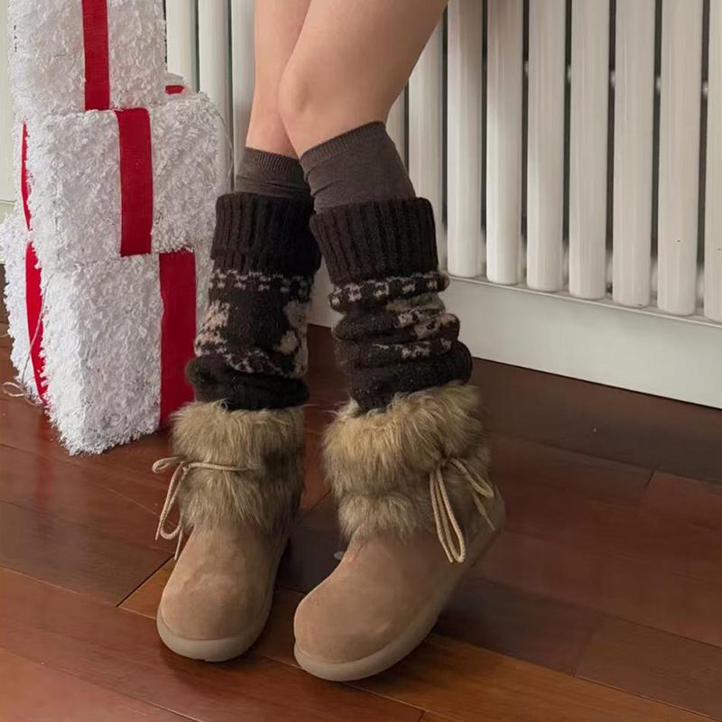 2025 Autumn Winter New Women's Casual Versatile Snow Boots Thick Sole Furry Lined Thickened Warm Large Cotton Shoes_vogvips.com