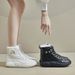 Fleece-Lined High-Top Snow Boots For Women 2025 Winter New Style Student Ins Korean Version Warm Casual Cotton Shoes_vogvips.com