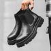 Vintage Tooling Chelsea Boots Men's Platform Men's Martin Boots Fleece High Top Leather Shoes_vogvips.com