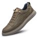 Men's Round Head Board Shoes Cowhide Surface Breathable Casual White Shoes Low-top Sports Shoes_vogvips.com