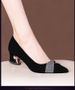 Fashion Temperament Rhinestone Light Mouth Single Shoes Women's Mid-heel Season Fashion Pointed Thick Heel High Heels_vogvips.com
