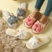 Foreign Trade Home Slippers Flat-bottomed Slippers Women's Outer Wear Bow Cotton Slippers Outer Wear Trend Non-slip Slippers_vogvips.com