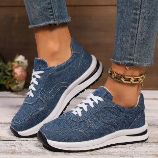 Women's New Large Size 36 43 Fashion Casual Women's Shoes Sports Shoes Lace Up Thick Bottom Large Size_vogvips.com