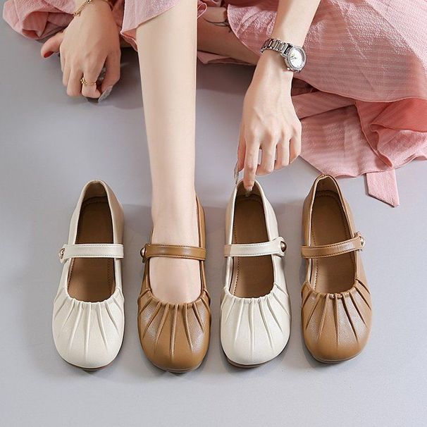 Single Shoe Summer 2025 New Korean Version Soft Soled Flat Bottom Versatile Shallow Mouth Work Shoes, Magic Women's_vogvips.com