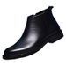 European Warm Series Men's Leather British Style High-top Martin With And Thickened Fashion Snow Boots Trendy Cotton Shoes_vogvips.com