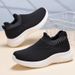 Spring And Summer New One Step Mom Flyknit Breathable Polyurethane Lightweight Casual Shoes, Shallow Mouth Women's Shoes_vogvips.com