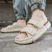 Men's Fashionable Open-Toe Slippers, Adjustable Size Eva Beach Shoes, 4cm Thick-Soled Sandals, Lightweight, Comfortable,_vogvips.com