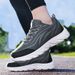 Black Sports With Leather Surface, Men's Shoes, Lightweight Trendy, Soft Sole, Comfortable And Breathable, Casual_vogvips.com