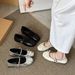 Trendy Bowknot Shallow Ballet Flats For Women, 2025 Spring New French Style Flat Mary Jane Retro Leather Shoes_vogvips.com