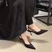 Leopard Print High-heeled Shoes Open Back Closed Women's Summer Sandals With A High-end Feel, European And American_vogvips.com