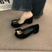 French Red Thick Heel Small Fragrant Single Shoes Women's Shoes Spring And Autumn Suede Temperament Bow Evening Shoes_vogvips.com