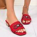 plus Size Low Heel Rhinestone Slip On Sandals For Women Summer New Style Outdoor Wear_vogvips.com