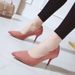 Spring Pointed Toe Stiletto High Heel Suede Pumps Large Size Slimming Women S Shoes_vogvips.com