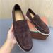 LP 2025 New Casual Low Heeled Cowhide Dark Brown Leather Shoes For Lazy People To Step On Loafers_vogvips.com