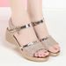 Wedge Heel Sandals Women's Soft Sole Fashion Mother Shoes Flat Sole Versatile One Word With Sandals_vogvips.com