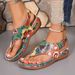 Foreign Trade Plus Size Women's Herringbone 2026 New Ethnic Style Embroidered Floral Back-Strap Wedge Sandals For Women_vogvips.com
