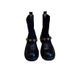 Britih Thick-Soled Chunky Mid-Heel Short For Women 2024 New Style Outdoor Round-Toe Patchwork Sock Loafer Stretch_vogvips.com