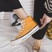 Spring New Canvas Women's , Hong Kong Style, 1970S Student Sports And Leisure Board Shoes, High Top Single Shoes_vogvips.com