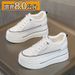 Hollow Mesh White Shoes Women's Breathable Mesh Shoes Thick Sole Inner Height Increase Women's Shoes Lazy Shoes_vogvips.com