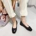 Bowknot Flat-soled New Spring Korean Style Color-blocked Retro 2023 Loafers Mary Jane Shoes Square Toe Shallow Cut_vogvips.com