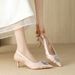 Qianluhui Exquisite Rhinestone High-End Dress Shoes With Elegant Style, Thin Heel, Pointed Closed Toe, And Open Back_vogvips.com