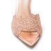 Women's Lace Pointed Toe Stiletto Slides - Champagne Comfort Heels For Women_vogvips.com