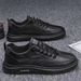 European Warm Series Autumn Winter New Casual Leather Shoes Men's Business Korean Fashion Trend Breathable Sneakers_vogvips.com