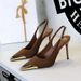 Women's Elegant Pointed-Toe Stiletto Heels With Metal Accents, Open Back & Ankle Strap For Evening Parties & Special Occasions_vogvips.com
