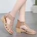 Leather Roman For Women Summer 2025 New Soft Sole Mom Shoes Fashionable Outdoor Women's Wedge Sandals_vogvips.com