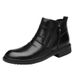 Medium Help Dress Leather Shoes Casual Short Boots Tide Side Zipper Leather Boots Snow Warm Boots_vogvips.com