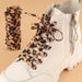 White shoes laces lazy versatile sports casual flat shoes boys and girls children's canvas shoes rope print leopard laces_vogvips.com