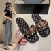 Fashionable Women's Korean Style Slippers Summer New Style Split Toe Flat Non Slip Trendy Versatile Slip-On Shoes_vogvips.com