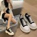 New White Sneakers 2022 New Autumn Thick-Soled Height-Increasing Dad Women's Canvas Niche Trendy Shoes For Women_vogvips.com