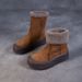 Thick-Soled Suede Cowhide Snow For Women Winter 2024 Genuine Leather Two-Way Foldable Women's Shoes With Fleece Lining_vogvips.com