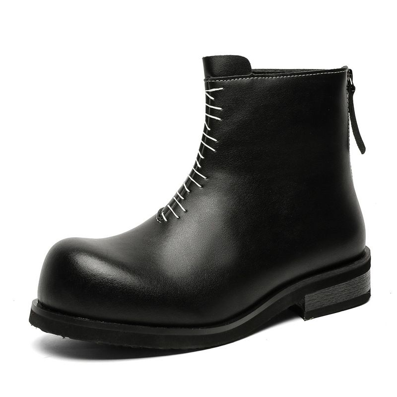 Niche Stitching Design Chelsea Boots Retro Platform Locomotive Boots Outdoor Martin Boots_vogvips.com