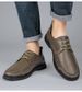 Men's Shoe Pattern Casual Leather Shoes Men's Leather Hole Shoes Lace-up Mesh Soft Sole Driving_vogvips.com