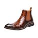 European Warm Series Plus Size Crocodile Pattern High-top Cotton Fashion Men's Business Leather Shoes Fleece-lined Boots_vogvips.com