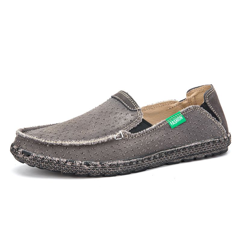 Suitable For All Seasons Plus Size Slip-On Casual Loafers Korean Style Vintage Cloth Comfortable Soft Sole Men's Shoes Trendy_vogvips.com