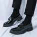 Large Size Four Seasons Glossy Slip-On Business Casual British Korean Style Matching Suit Men's Leather Shoes_vogvips.com