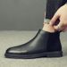Leather Boots Men's Short Boots Zipper Martin Boots Men's Leather High Top Men's Boots Korean Version Chelsea Boots Tide_vogvips.com