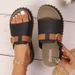 Fashionable Buckle Strap Foreign Trade Shoes, Cross-border European And American Large Size Solid Color Thick-soled_vogvips.com