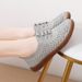 New Hollow Comfortable Soft Sole Non-slip Mother Shoes Flat Doudou Shoes_vogvips.com