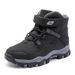 Winter High-Top Kids' Sneakers With Fleece Lining - Warm Comfortable Snow Boots For Boys, Non-Slip Rubber Sole, Adjustable Hook & Loop Closure_vogvips.com