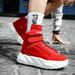 Autumn Winter Purple High-Top Loafers Men's Dad Sports Ins Trend Shoes 45 Large Size Casual Sneakers_vogvips.com
