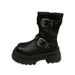 Belt Buckle Over-the-Knee For Women 2025 New British Style Thick-Soled Fashion Round-Toe Riding Boots Trendy Shoes_vogvips.com