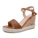 Women’s Shoes Spring New Style Sandals Woven Back Strap Wedge Sandals Large Size Fashion Women's Shoes_vogvips.com