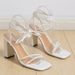 2025 Large Size Women's Foreign Trade, Square Toe, Lace-Up, Thin Heel, High Heels, Cross Strap Sandals For Women,_vogvips.com