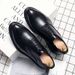 Casual Leather For Men British Style Pointed Toe Business Formal Work Groom Wedding Nightclub Hairstylist Black Korean_vogvips.com