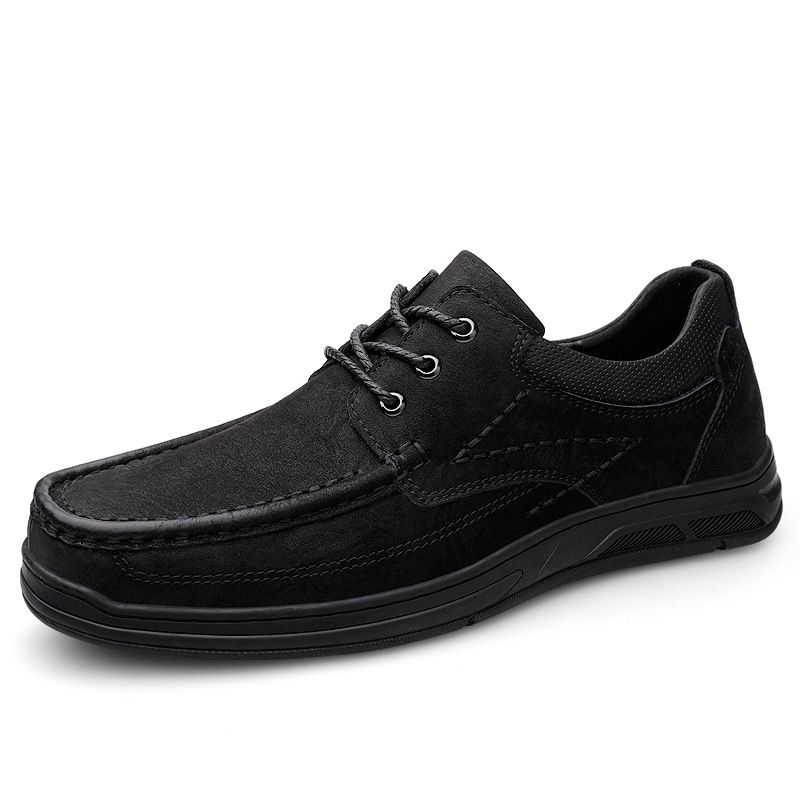Men's Shoes Outdoor Tooling Shoes Handmade Casual Shoes Low-top Leather Frosted Leather Shoes Lace-up Shoes_vogvips.com